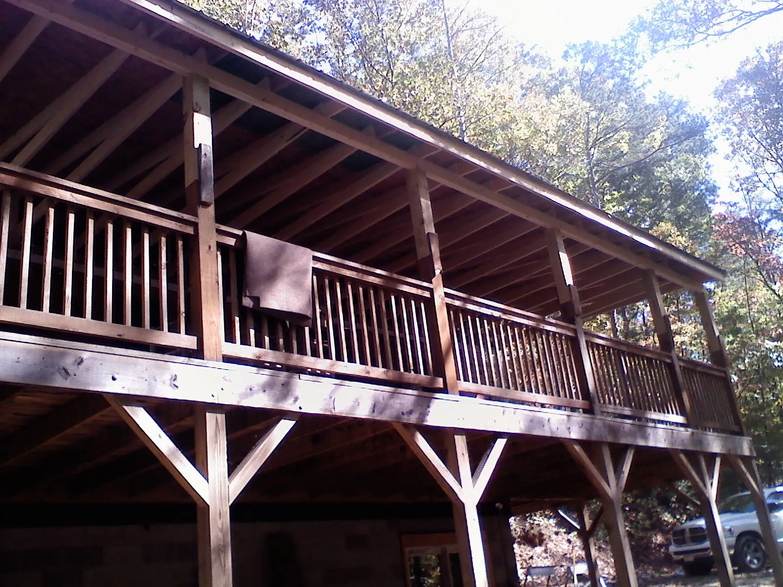 Timber framing under a new elevated porch and deck — Roof Leak Repair in Latah by Roofing Brothers